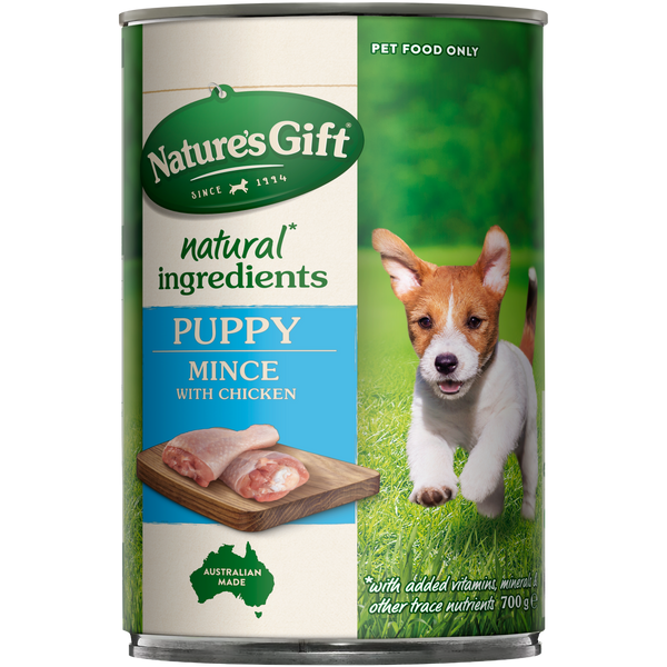 Nature's Gift Puppy Mince with Chicken Wet Dog Food 700g