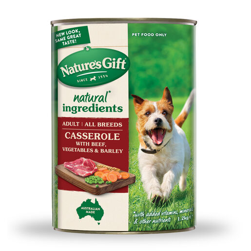 Nature's Gift Casserole with Beef, Vegetables & Barley Adult Wet Dog Food 1.2kg