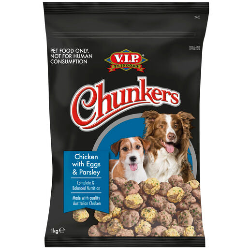 V.I.P. Petfoods Chunkers Meatballs Chicken with Scrambled Eggs and Parsley Chilled Dog Food 1kg