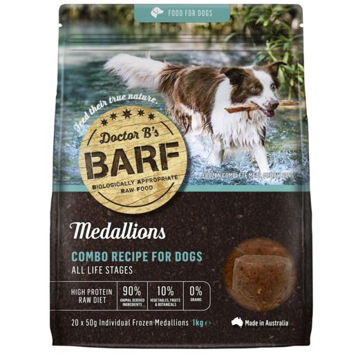 Doctor B’s BARF Medallions Combo Recipe Frozen Adult Dog Food 1kg