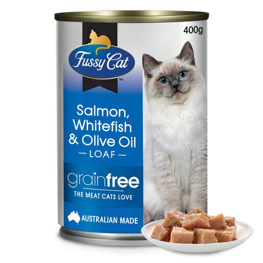 Fussy Cat Grain Free Salmon and Whitefish with Olive Oil Wet Cat Food 400g