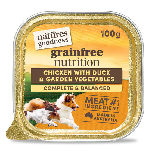 Natures Goodness Grain Free Chicken with Duck and Garden Vegetables Adult Wet Dog Food 100g