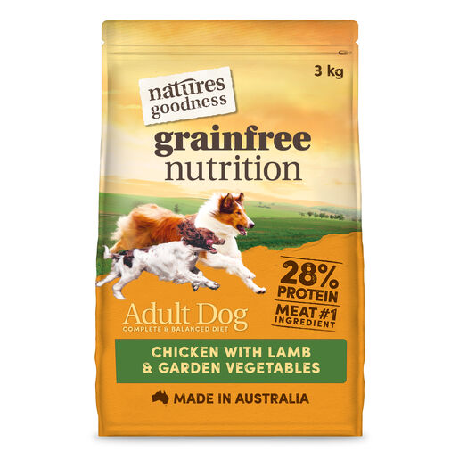 Natures Goodness Grain Free Chicken with Lamb and Garden Vegetables Adult Dry Dog Food 3kg