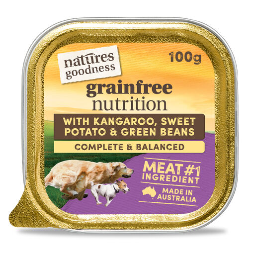Natures Goodness Grain Free Kangaroo with Sweet Potato and Green Beans Adult Wet Dog Food 100g