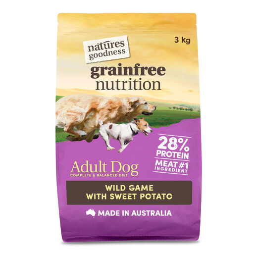Natures Goodness Grain Free Wild Game with Sweet Potato Adult Dry Dog Food 3kg