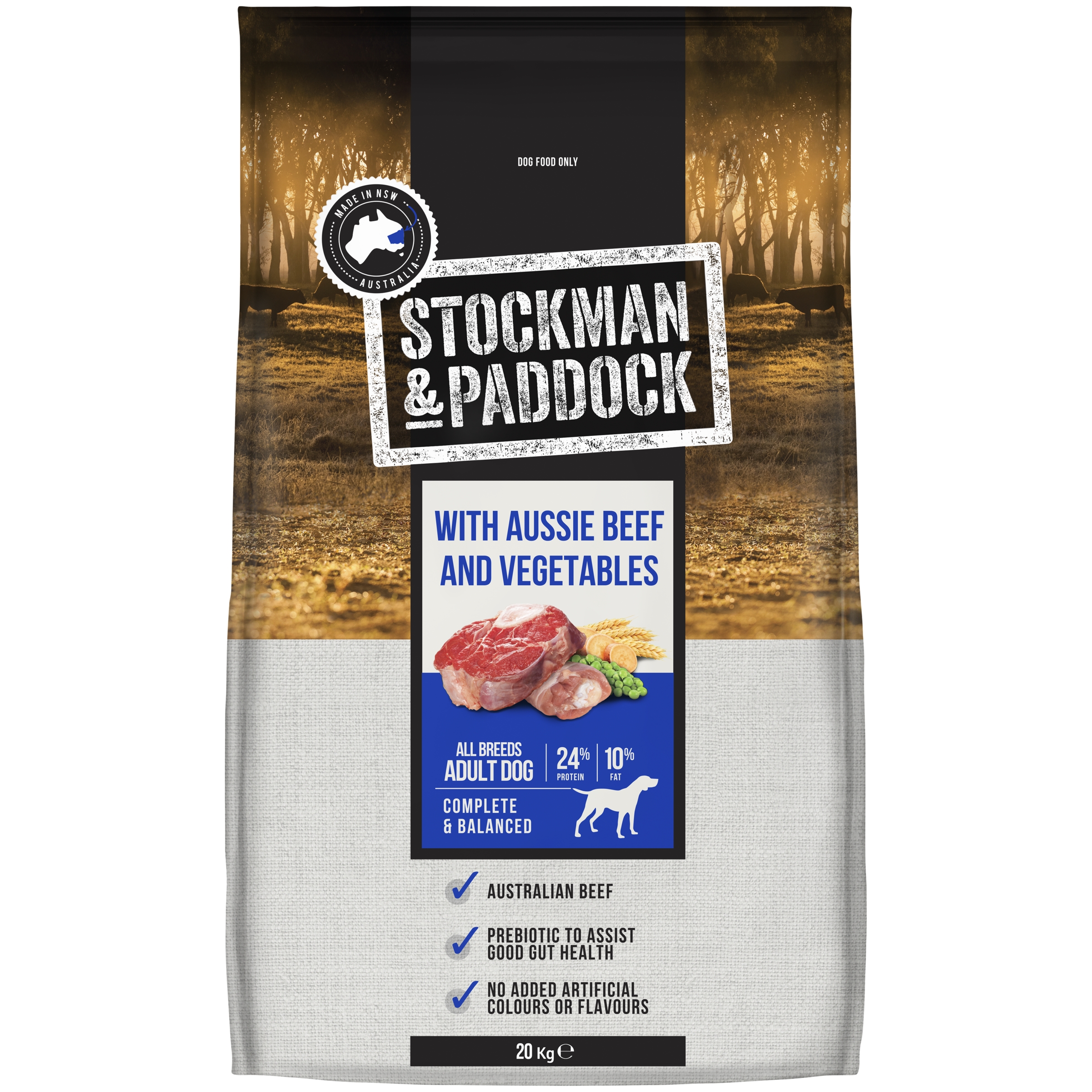 Stockman & Paddock Beef & Vegetables Adult Dry Dog Food 20kg