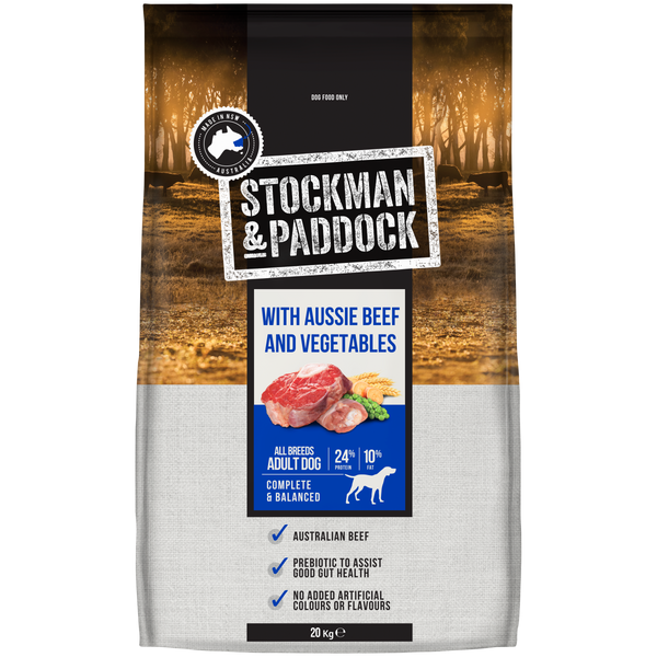 Stockman & Paddock Beef & Vegetables Adult Dry Dog Food 20kg