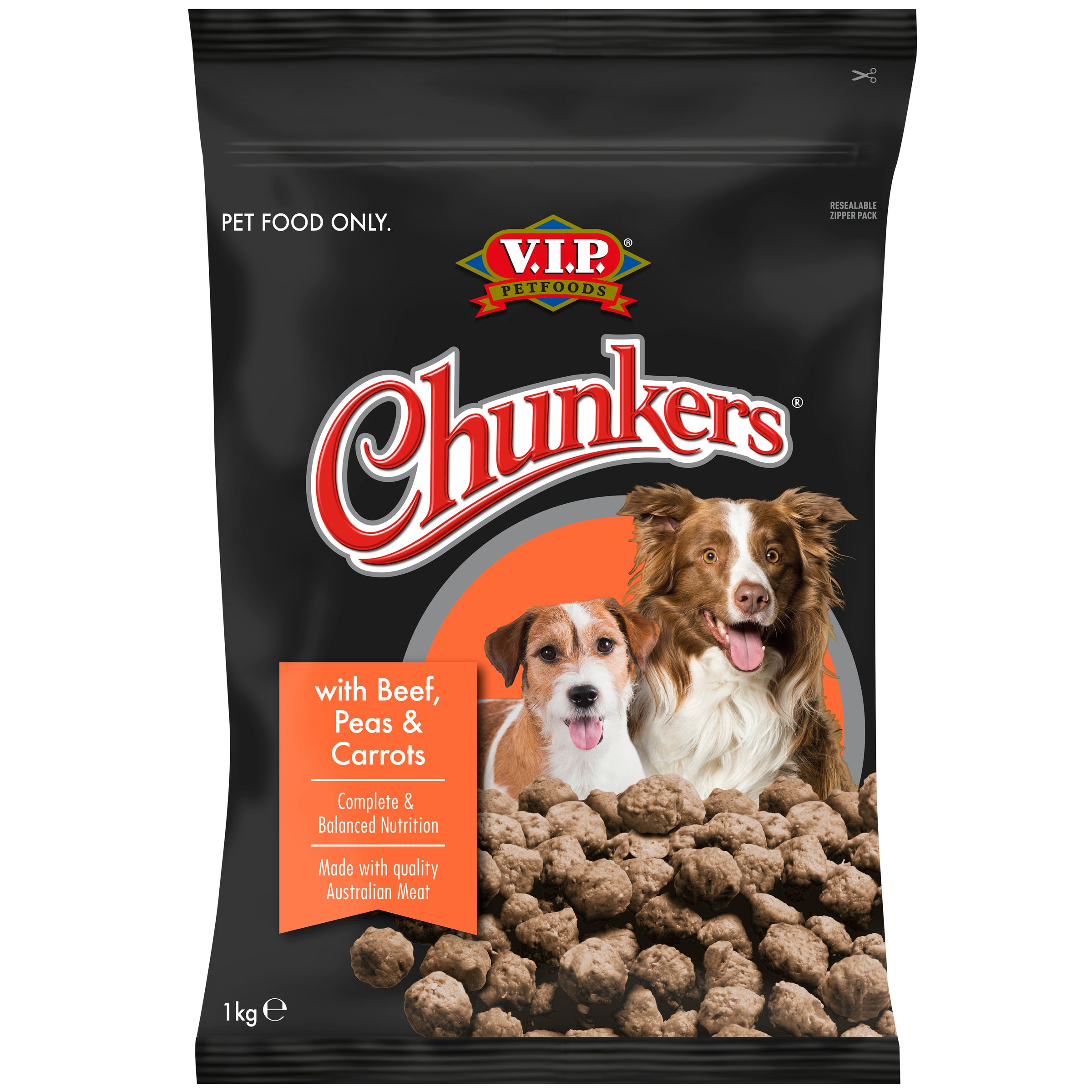 V.I.P. Petfoods Chunkers Meatballs with Beef Carrots & Green Peas Chilled Dog Food 1kg