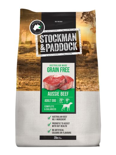 Stockman & Paddock Grain Free Aussie Beef Adult Dog Dry Dog Food 20kg