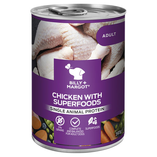 Billy + Margot Chicken with Superfoods Wet Adult Dog Food 395g