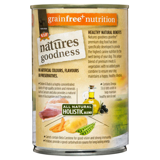 Natures Goodness Grain Free Chicken with Duck and Garden Vegetables Adult Wet Dog Food 400g