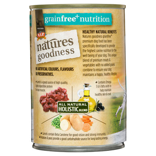 Natures Goodness Grain Free Lamb and Rosemary with Steamed Vegetables Adult Wet Dog Food 400g