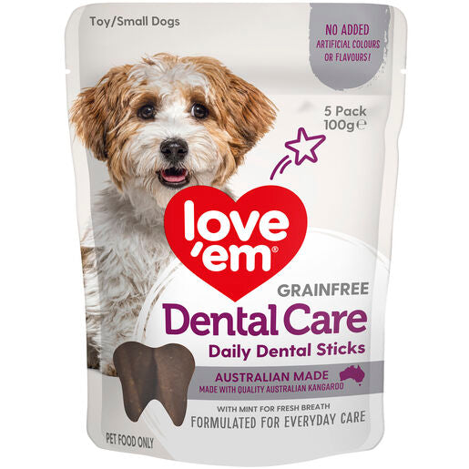 love'em Dental Care Daily Dental Sticks Toy - Small Dog Treats 100g