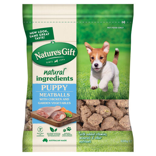 Nature's Gift Meatballs Puppy Food with Chicken and Garden Vegetable 650g
