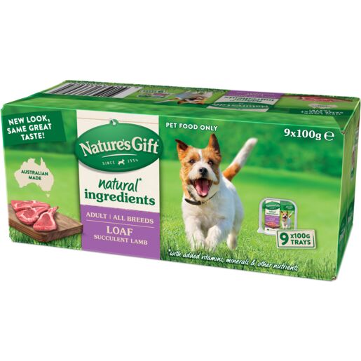 Nature's Gift Loaf Succulent Lamb Adult Wet Dog Food 100g x 9 Pack