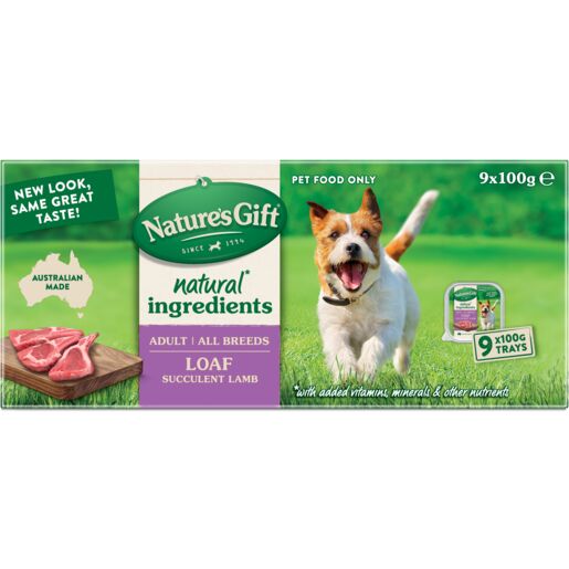 Nature's Gift Loaf Succulent Lamb Adult Wet Dog Food 100g x 9 Pack