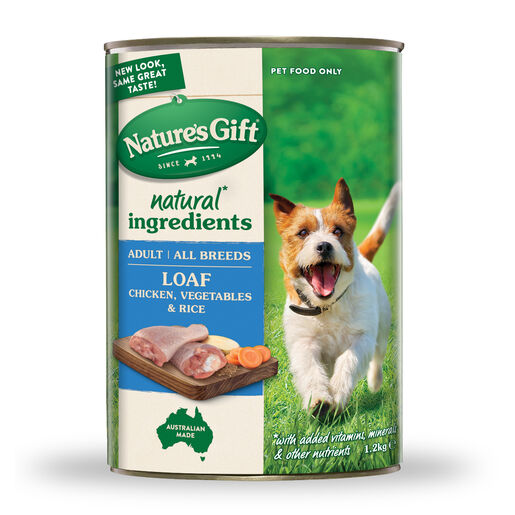 Nature's Gift Loaf Chicken, Vegetables & Rice Adult Wet Dog Food 1.2kg