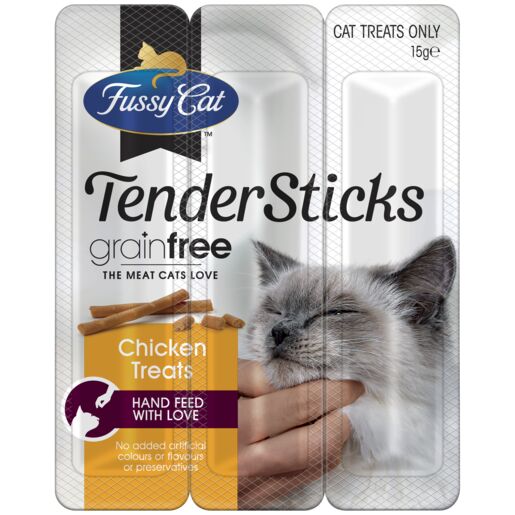 Fussy Cat Grain Free Tender Sticks Chicken Cat Treats 15g
