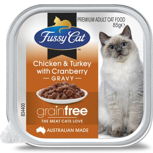 Fussy Cat Grain Free Chicken and Turkey with Cranberry Wet Cat Food 85g