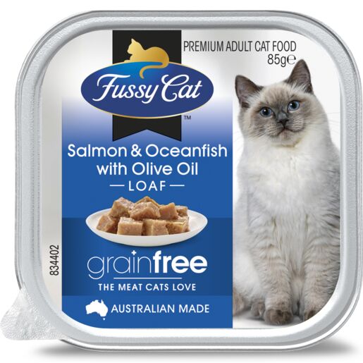 Fussy Cat Grain Free Salmon and Whitefish with Olive Oil Wet Cat Food 85g