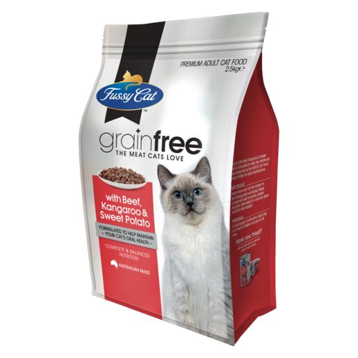 Fussy Cat Grain Free Beef and Kangaroo with Sweet Potato Dry Cat Food 2.5kg