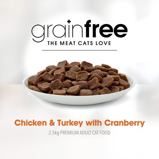 Fussy Cat Grain Free Chicken and Turkey with Cranberry Dry Cat Food 2.5kg