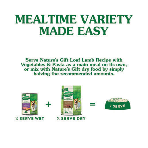 Nature's Gift Loaf Lamb Recipe with Vegetables & Pasta Adult Wet Dog Food 700g