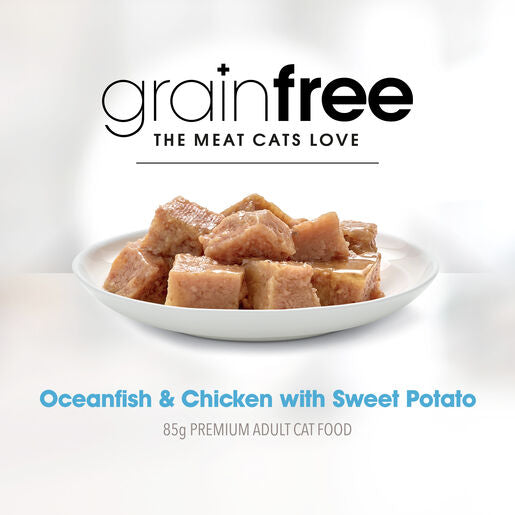 Fussy Cat Grain Free Oceanfish & Chicken with Sweet Potato Wet Cat Food 85g