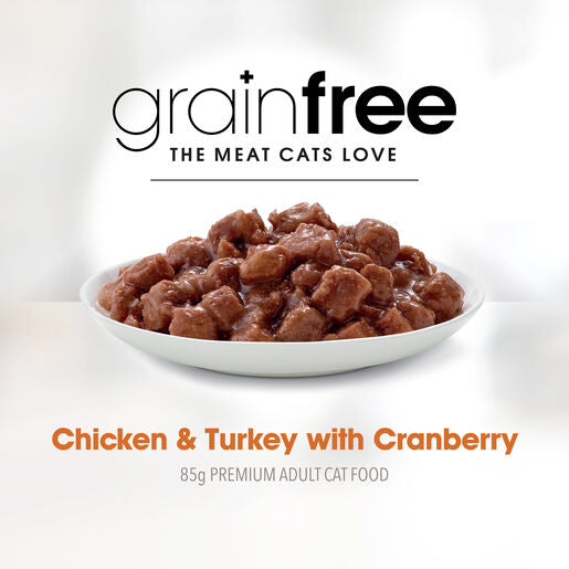 Fussy Cat Grain Free Chicken and Turkey with Cranberry Wet Cat Food 85g