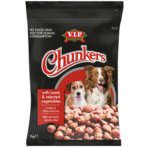 V.I.P. Petfoods Chunkers Meatballs Lamb and Selected Vegetables Chilled Adult Dog Food 1kg
