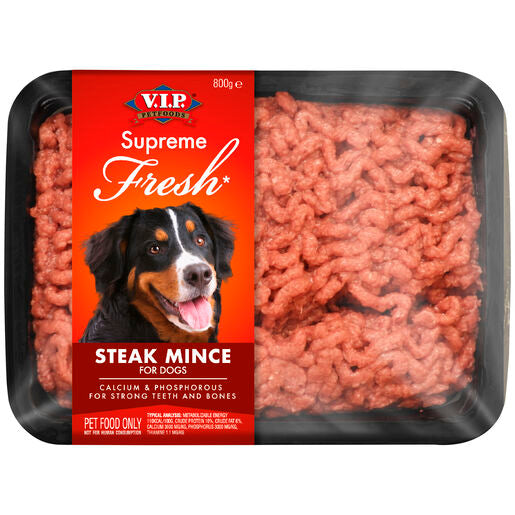 V.I.P. Petfoods Supreme Fresh Steak Mince Chilled Adult Dog Food 800g