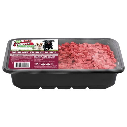V.I.P. Petfoods Paws Fresh Gourmet Chunky Mince Chilled Adult Dog Food 600g