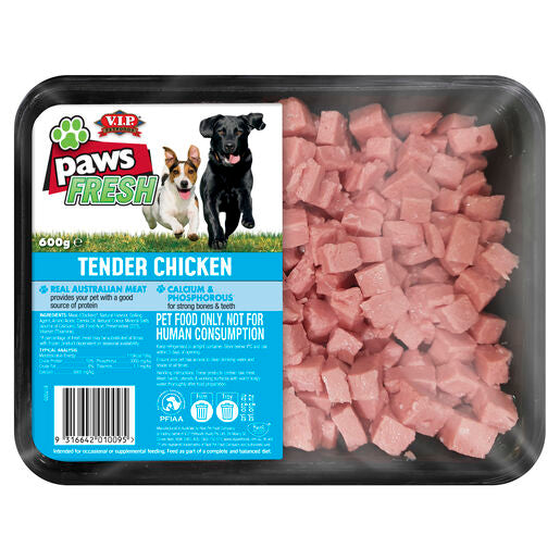 V.I.P. Petfoods Paws Fresh Tender Chicken Chilled Adult Dog Food 600g