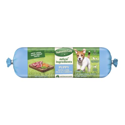 Nature's Gift Puppy Fresh Dog Roll with Lamb, Carrots & Peas 200g