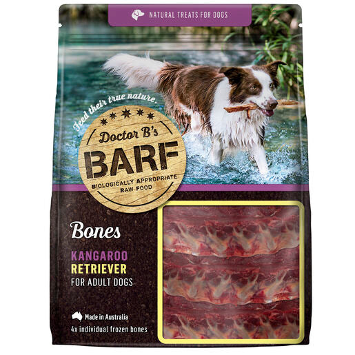 Doctor B’s BARF Kangaroo Retriever Bone Frozen Adult Dog Food 4pk