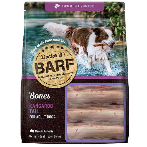 Doctor B’s BARF Kangaroo Tail Bone Adult Dog Food 6pk Frozen