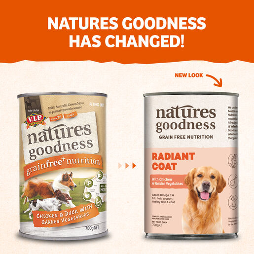 Natures Goodness Grain Free Radiant Coat with Chicken and Garden Vegetables Adult Wet Dog Food 700g