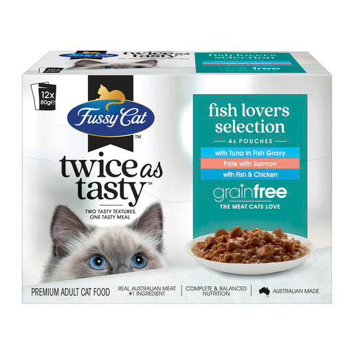 Fussy Cat Twice as Tasty Grain Free Fish Lovers Selection 12x80g