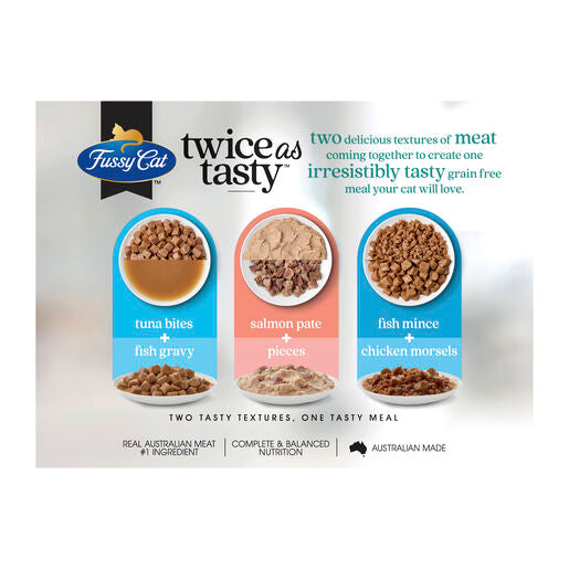 Fussy Cat Twice as Tasty Grain Free Fish Lovers Selection 12x80g