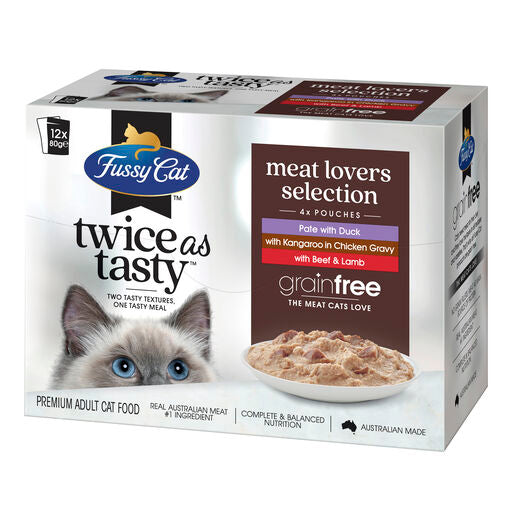 Fussy Cat Twice as Tasty Grain Free Meat Lovers Selection Wet Cat Food 12x80g