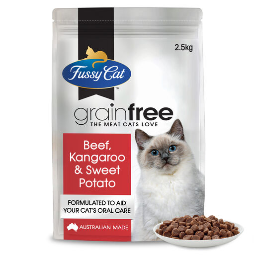 Fussy Cat Grain Free Beef and Kangaroo with Sweet Potato Dry Cat Food 2.5kg