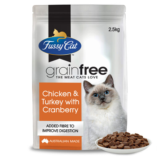 Fussy Cat Grain Free Chicken and Turkey with Cranberry Dry Cat Food 2.5kg