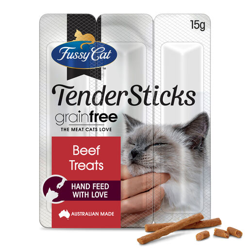 Fussy Cat Grain Free Tender Sticks Beef Cat Treats 15g