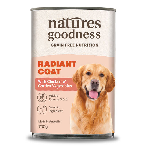 Natures Goodness Grain Free Radiant Coat with Chicken and Garden Vegetables Adult Wet Dog Food 700g