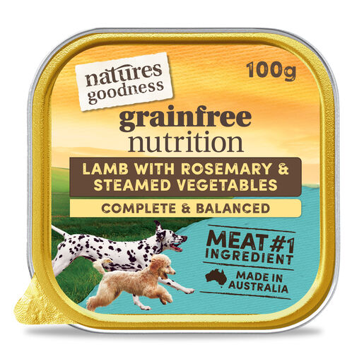 Natures Goodness Grain Free Lamb and Rosemary with Steamed Vegetables Adult Wet Dog Food 100g