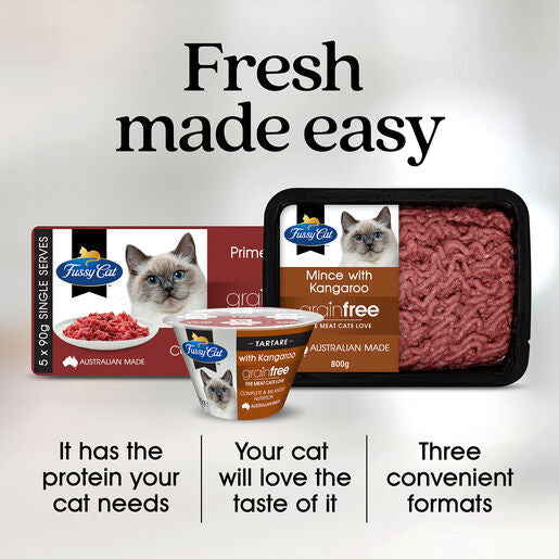 Fussy Cat Grain Free Prime Steak with Salmon Chilled Cat Food 5 x 90g