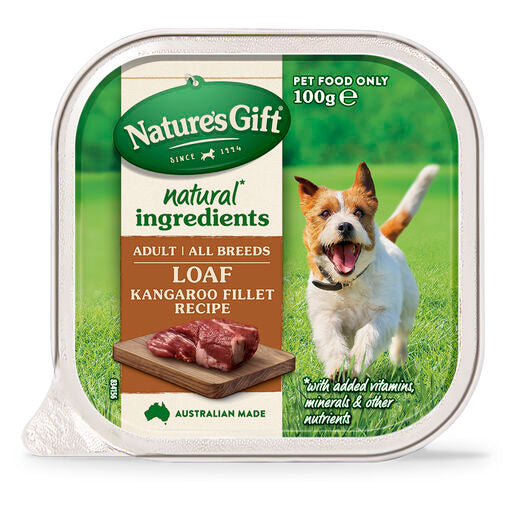 Nature's Gift Loaf Kangaroo Fillet Recipe Adult Wet Dog Food 100g
