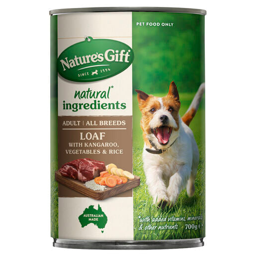 Nature's Gift Loaf with Kangaroo, Vegetables & Rice Adult Wet Dog Food 700g