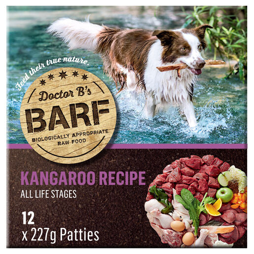 Doctor B's BARF Kangaroo Recipe Frozen Adult Dog Food 12 pack