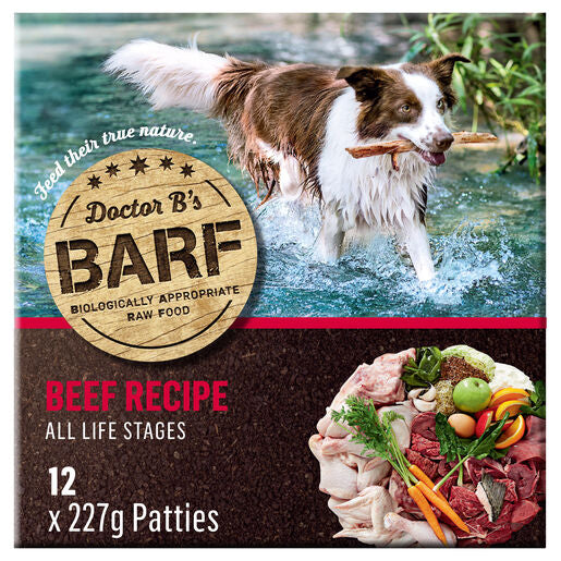 Doctor B's BARF Beef Recipe Frozen All Life Stages Dog Food 12 pack
